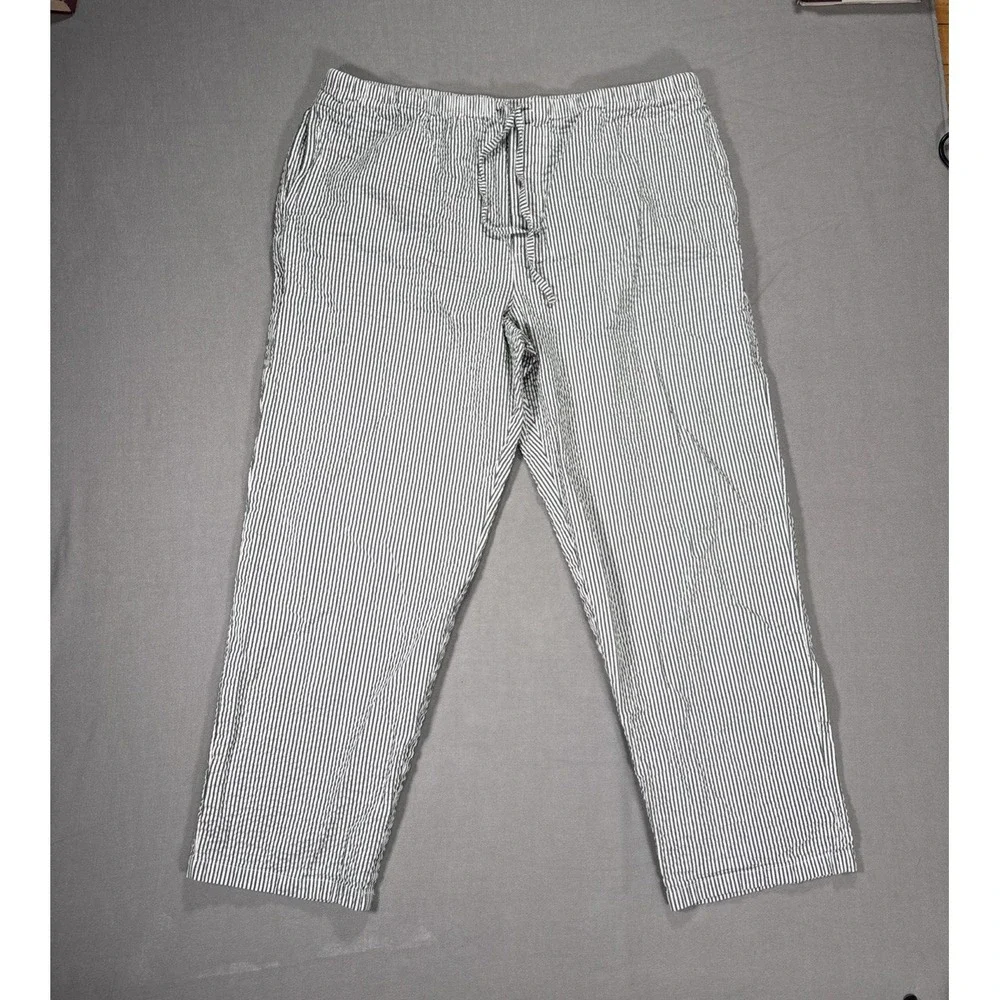 The Vermont Country Store Pajama Pants Mens XL Seersucker Striped Lounge